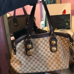 Authentic Large Gucci monogram brown GG handbag